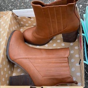 Brown Heeled Booties, NWT